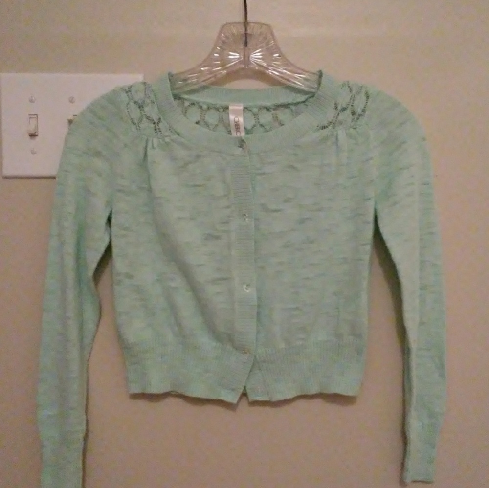 SOLD Mint Green Cardigan Button Down Sweater 7/8